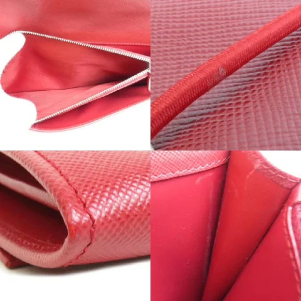 Prada Vintage Pre-owned Leather wallets Red Dames