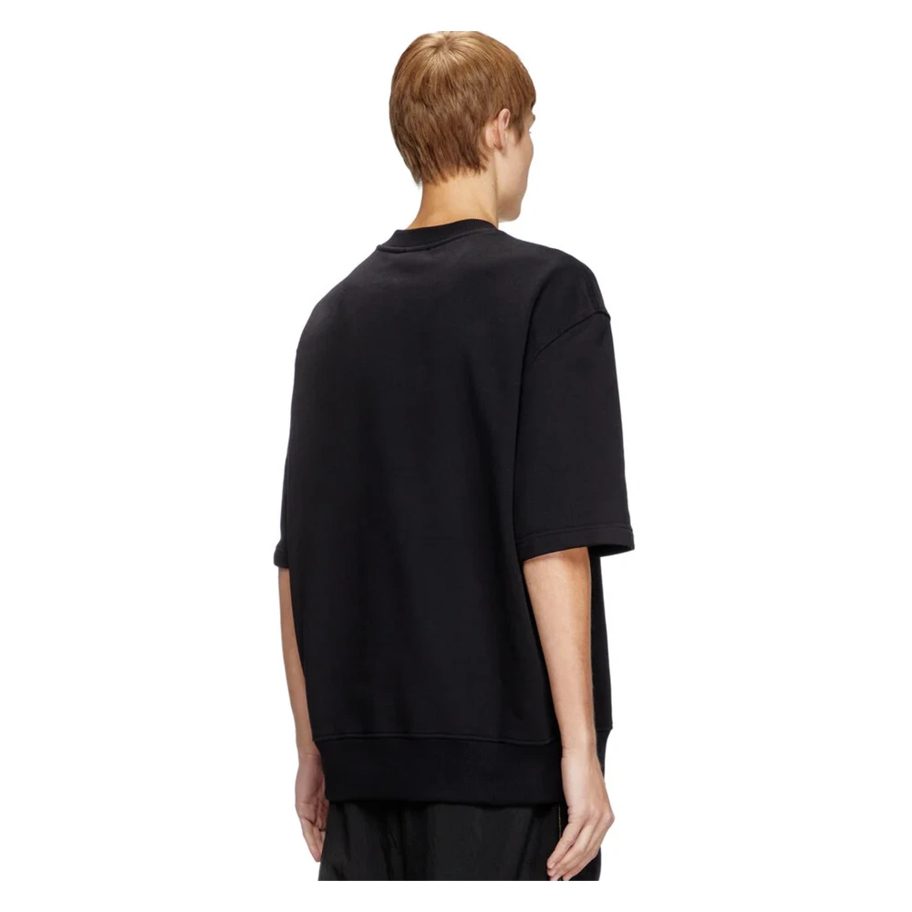 Diesel Zwarte Katoenen Sweatshirt met Zilveren Ovaal Black Heren