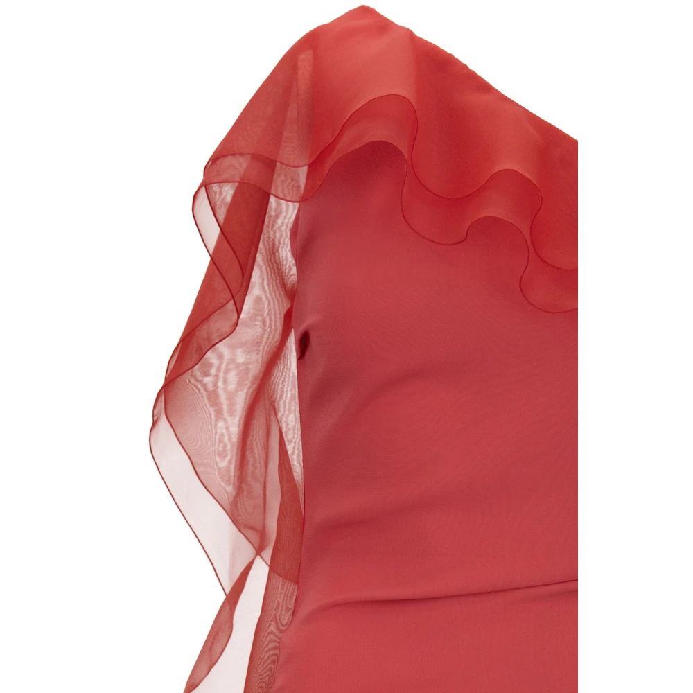 Elisabetta Franchi Asymmetrische One-Shoulder Jurk met Rits Red Dames