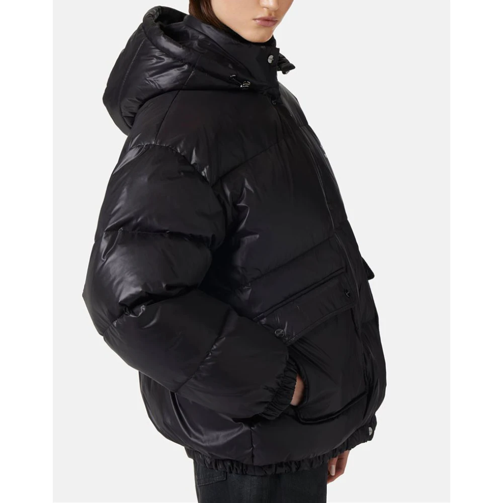 Iceberg Korte donsjack met echte donshoed Black Dames