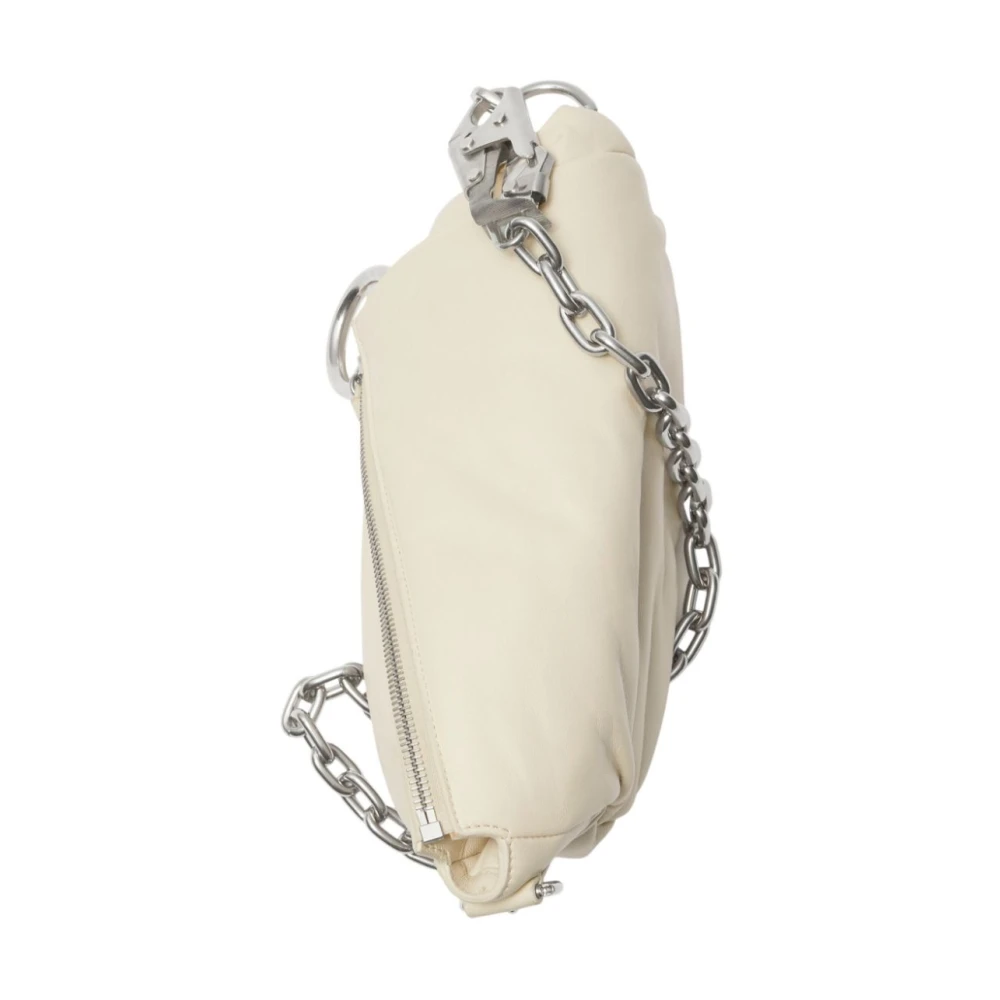 Burberry Witte Schoudertas van Lamsvacht met Ringversiering Beige Dames