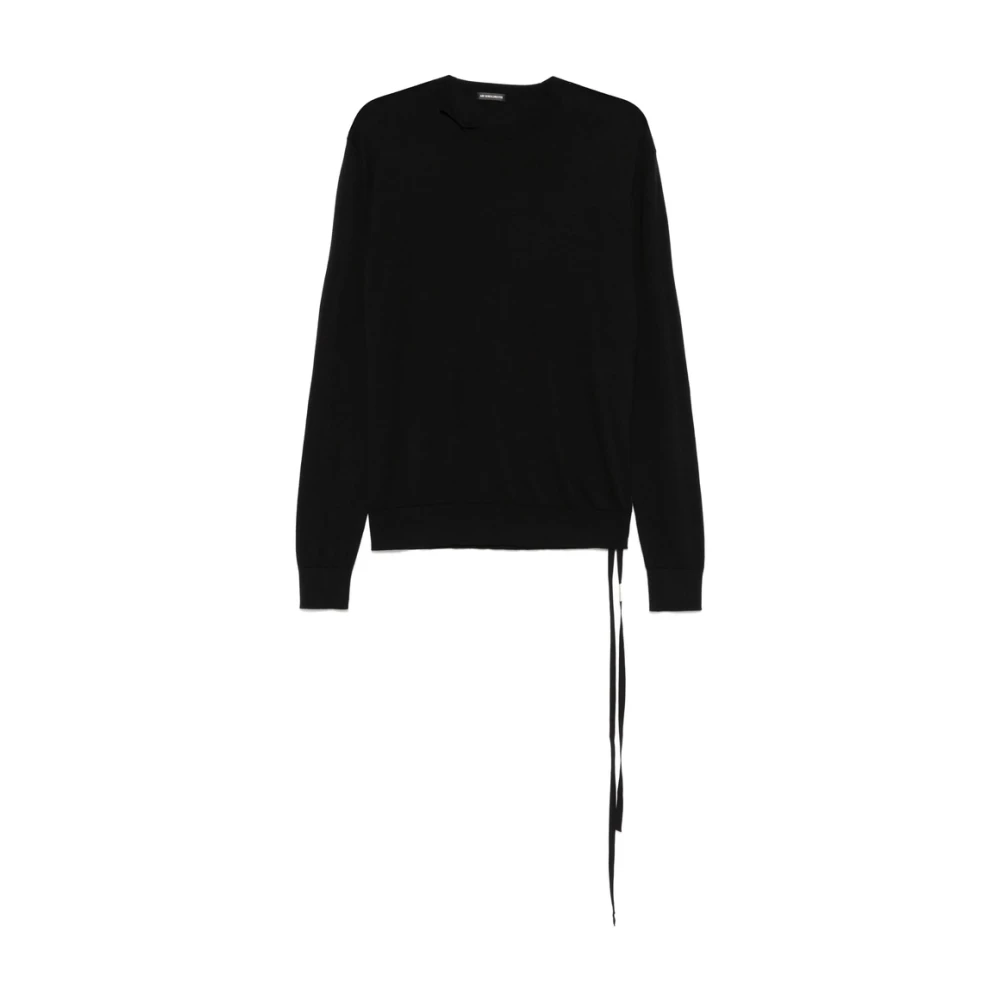 Ann Demeulemeester Zwarte trui met cut-out details Black Heren