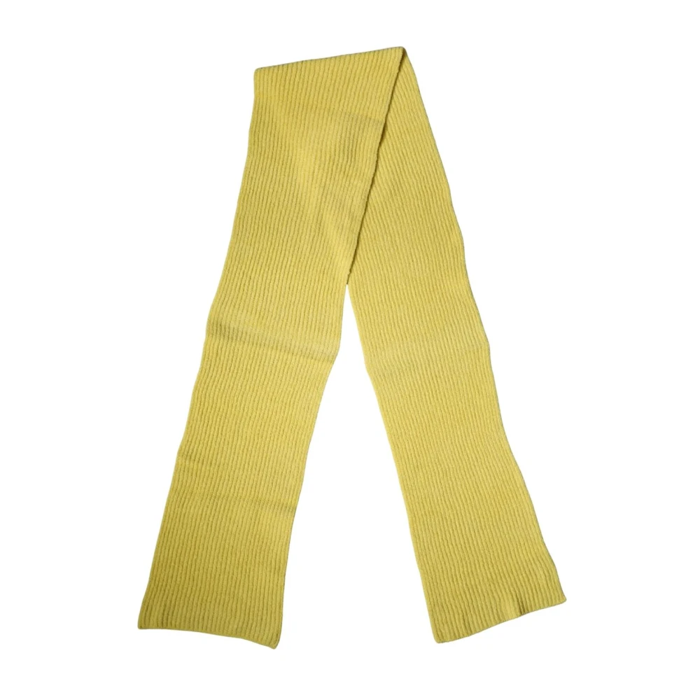 Dolce & Gabbana Mannelijk Geel Cotton Knitted Neck Foulard Scarf