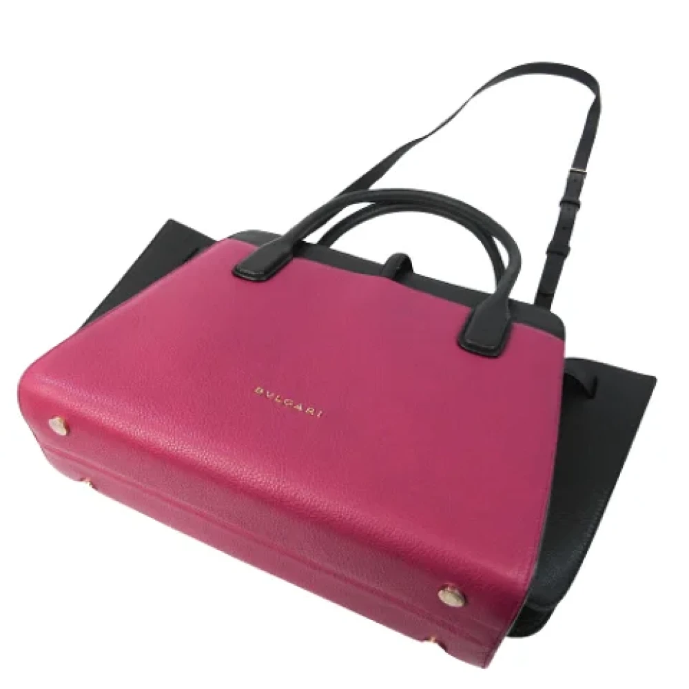 Bvlgari Vintage Pre-owned Leather handbags Red Dames