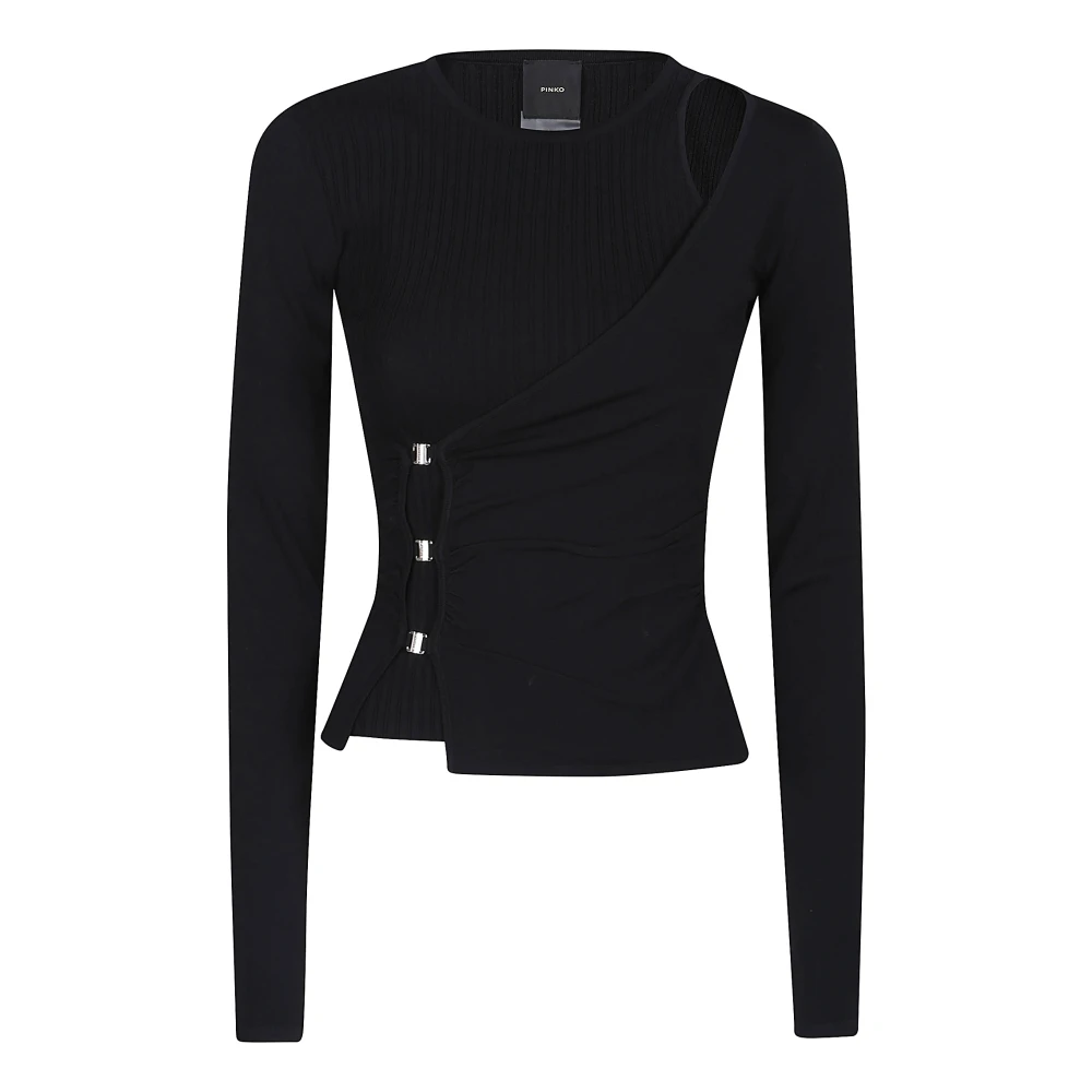 Pinko Gezellig Gebreide Trui Black Dames