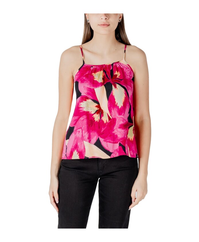 fuchsia-bloemen-strappy-vierkante-top