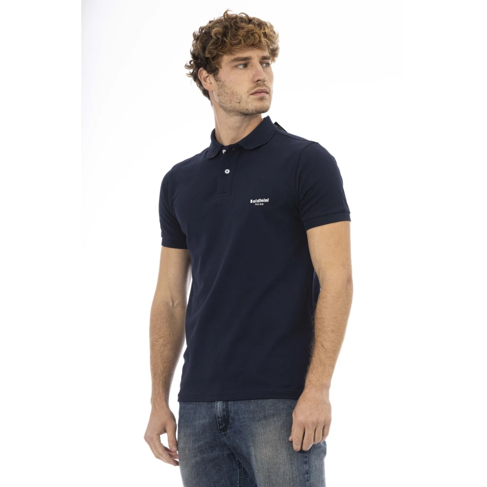 Baldinini Geborduurde Polo T-shirts Korte Mouw Blue Heren