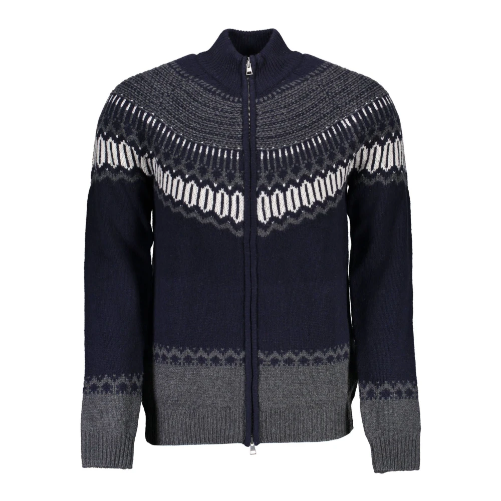 Gant Blå Kortärmad Cardigan med Dragkedja Blue, Dam