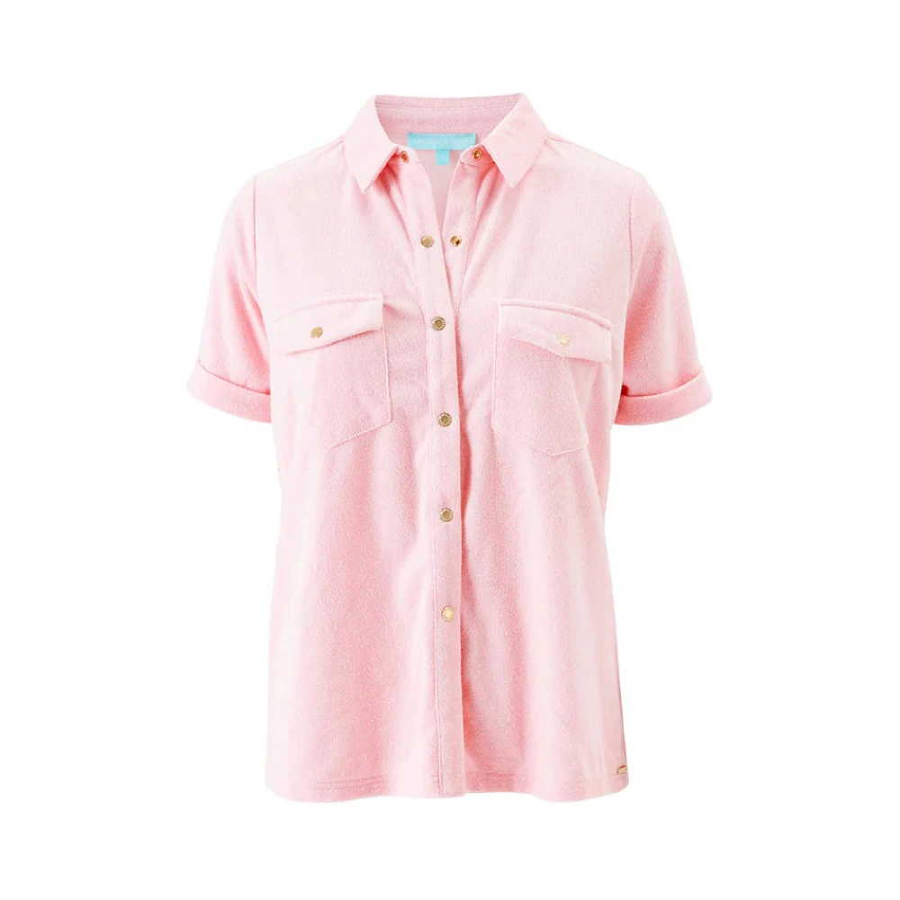 Melissa Odabash Roze Terry Shirt Tori Lounge Collectie Pink Dames