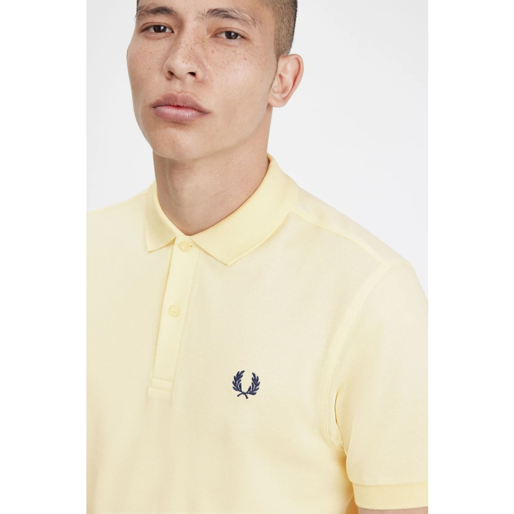 Fred Perry Slim Fit Polo Ice Cream & French Navy Yellow Heren