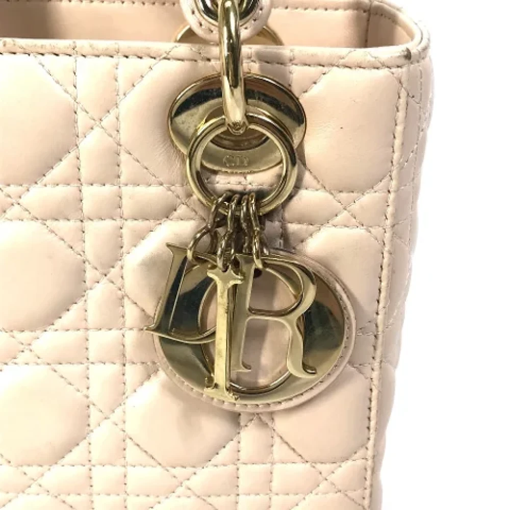 Dior Vintage Pre-owned Leather dior-bags Beige Dames