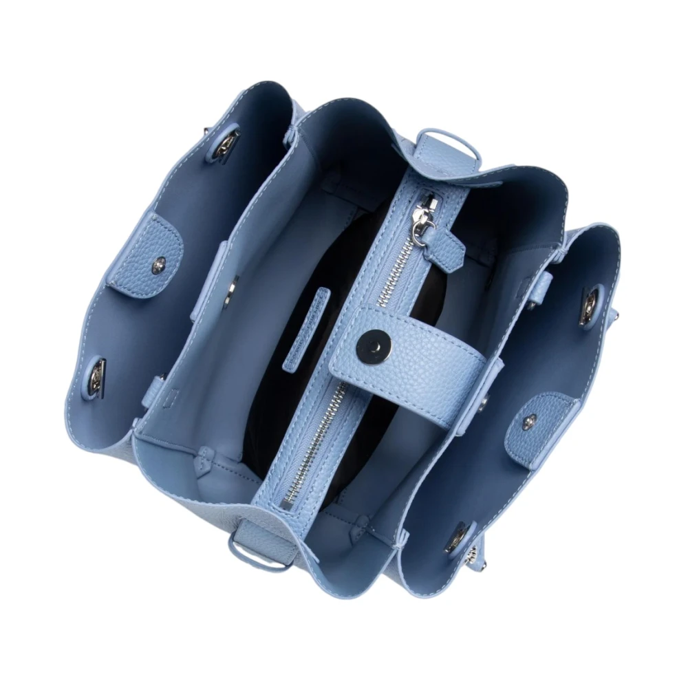 Emporio Armani Stijlvolle Leren Portemonnee Blue Dames