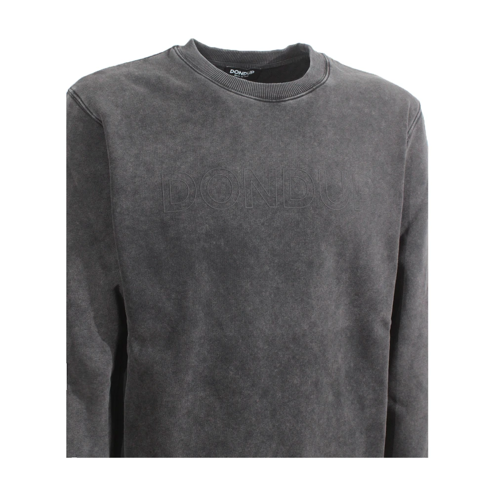Dondup Antraciet Logo Print Crew-Neck Sweatshirt Gray Heren