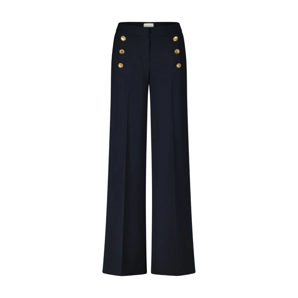 Seductive Elegante Marlenehose Bridget met knopen Blue Dames