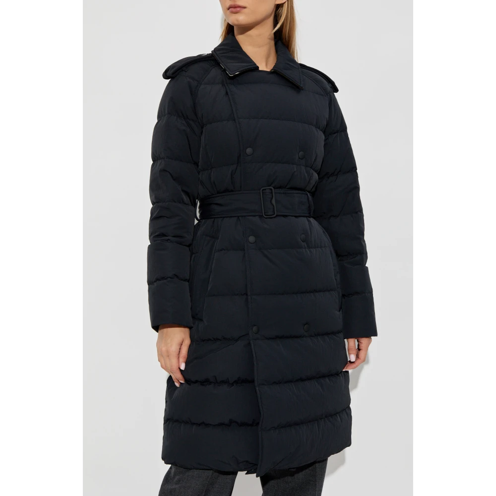 Burberry Donzen Jas met Tailllieriem Black Dames