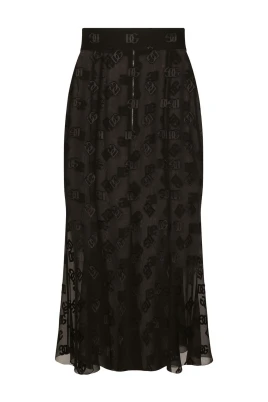 Sheer Effect Silk Skirt