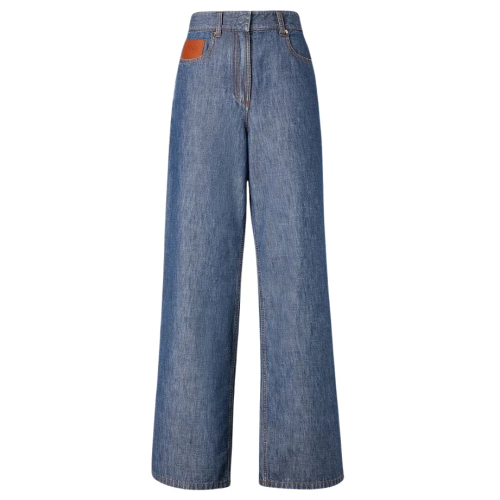 Fendi Wide Jeans - Female - Wide Jeans - Blue - S - Jeans