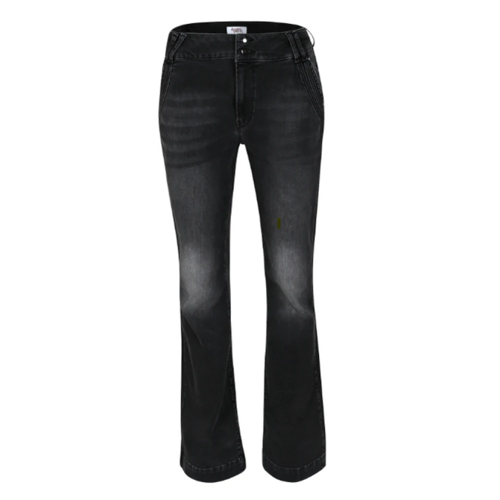 DNM Pure Flare jeans met 5 zakken Black Dames