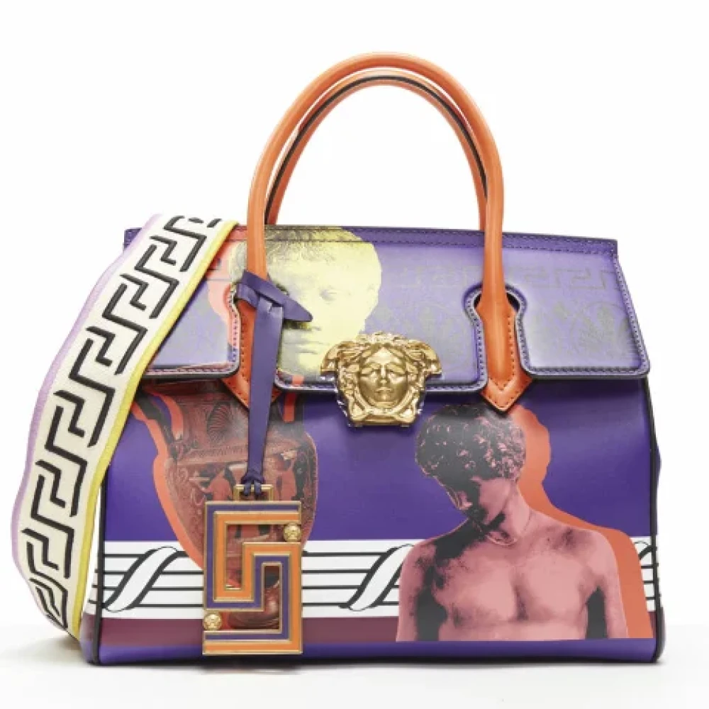 Versace Pre-owned Leather handbags Purple Dames