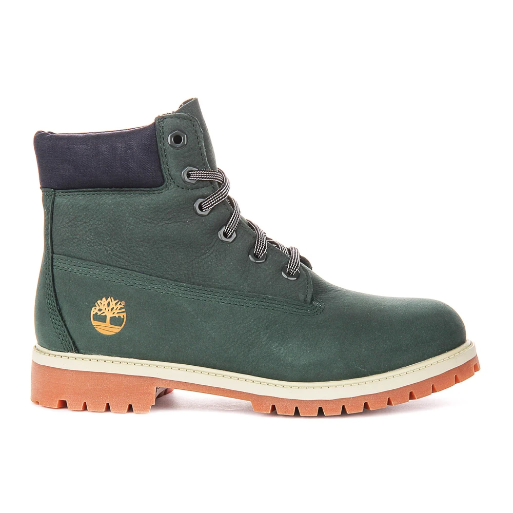 Timberland Boys Green Kids Boots, 38 Eu, Premium 6-Inch Lace-Up Waterproof Boot