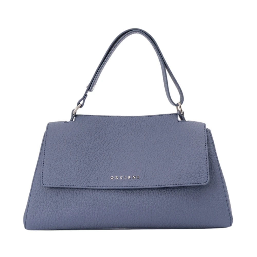 Orciani Zachte leren Longuette tas met modern design Blue Dames