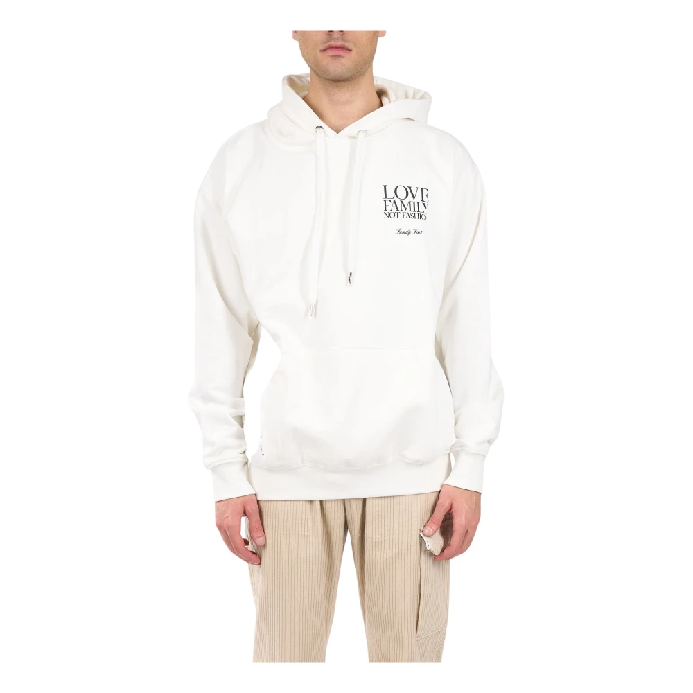Family First Katoenen hoodie met voorprint White Heren