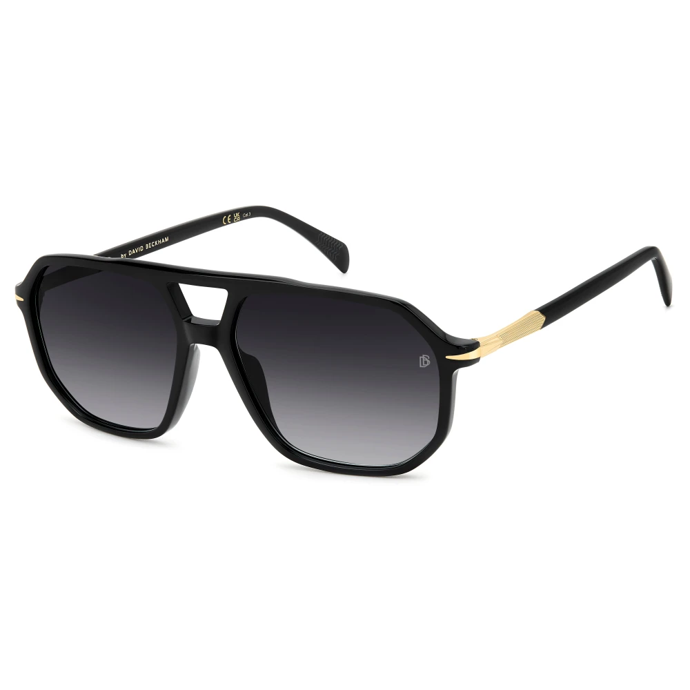 Eyewear By David Beckham Men's Black Sunglasses, 59 Mm, Vintage Square Sunglasses Glossy