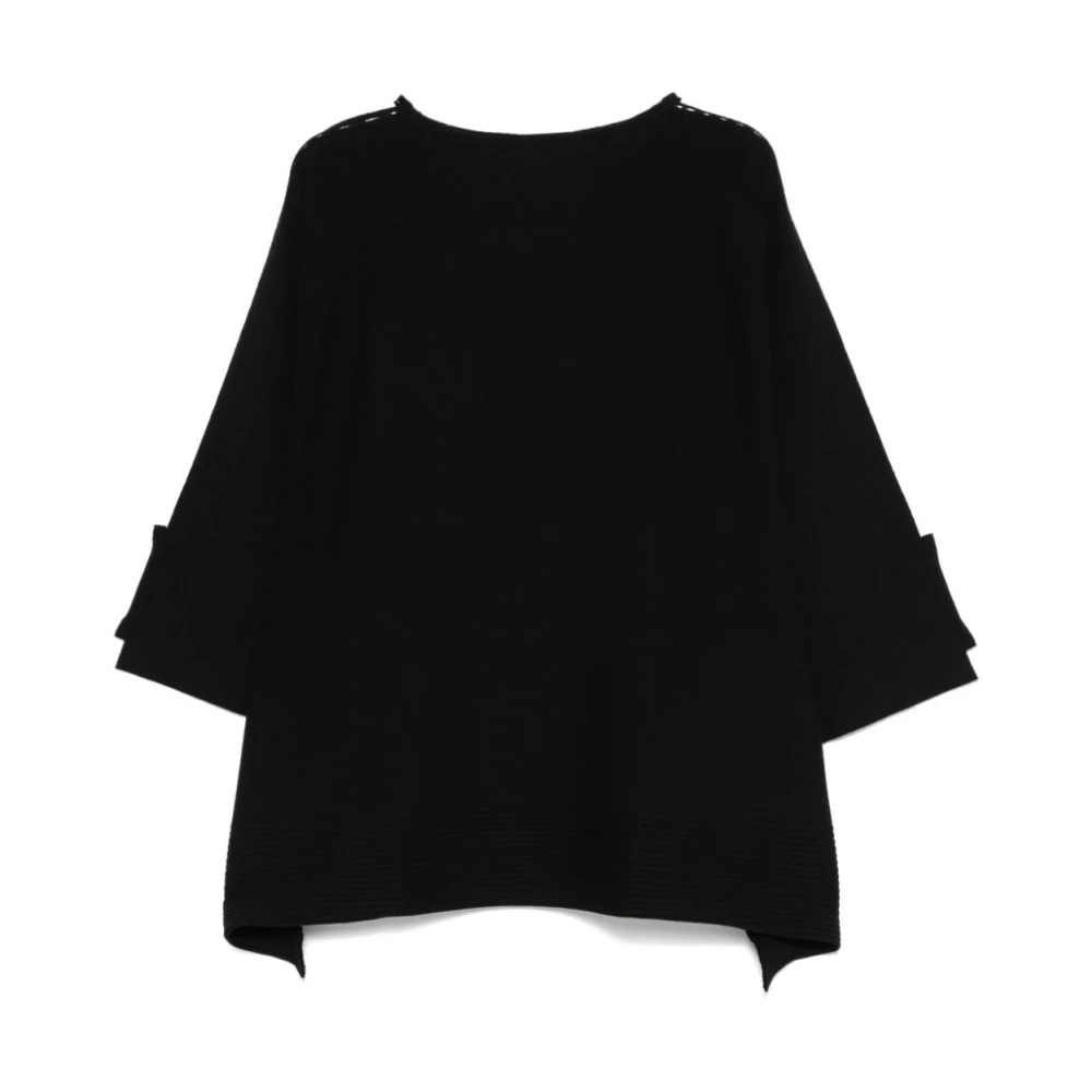 Issey Miyake Geribbelde Vierkante Hals Jurk Black Dames