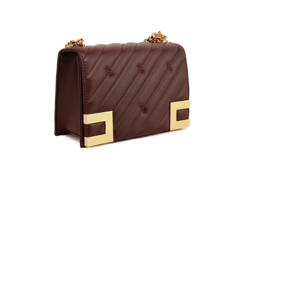 Elisabetta Franchi Gewatteerde Schoudertas met Gouden Platen Red Dames