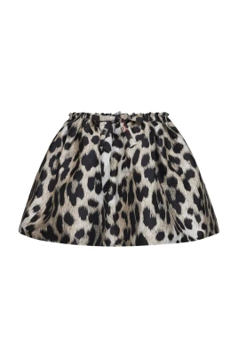 Miniplisserad kjol i leopardjacquard