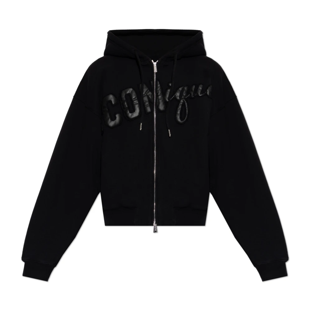 Dsquared2 Mannelijk Zwart Hoodies & Sweatvesten Heren, L, Katoen, Hooded Sweatshirt