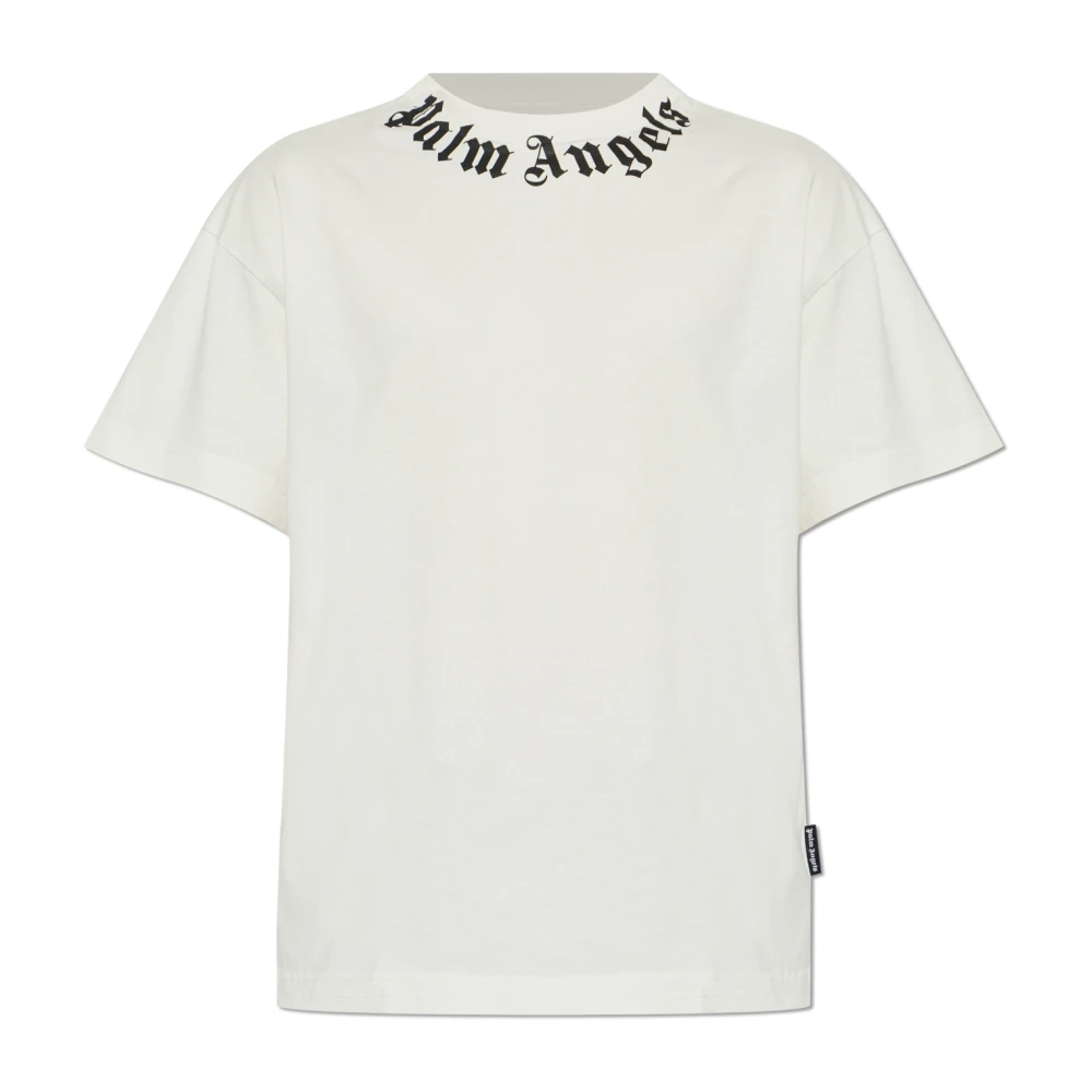 Palm Angels - Camiseta Con Estampado Del Logo - Tops - Hombre - Blanco - S