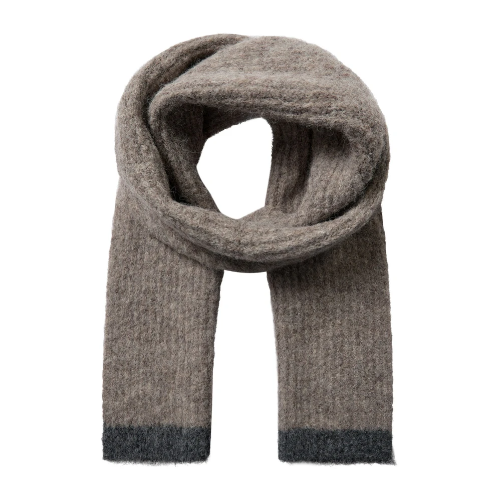 Co'Couture Zachte Coraliecc Gebreide Sjaal in Walnoot Gray Dames