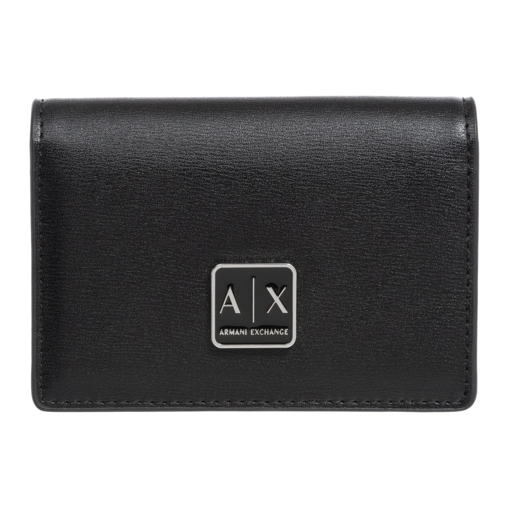 Armani Exchange Knoopsluiting Effen Creditcardhouder Black Dames