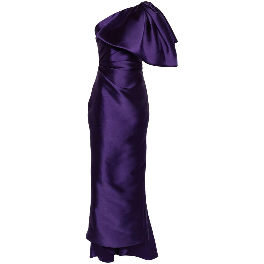 Solace London Amethist Paarse One-Shoulder Strikjurk Purple Dames