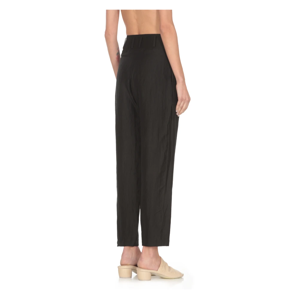 Yohji Yamamoto Zwarte Broek met Riemlussen Black Dames