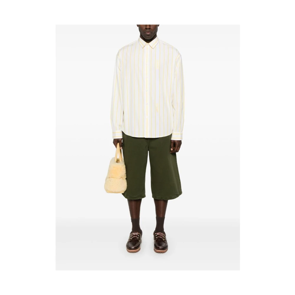 Jacquemus Citroengele Gestreepte Overhemd Yellow Heren