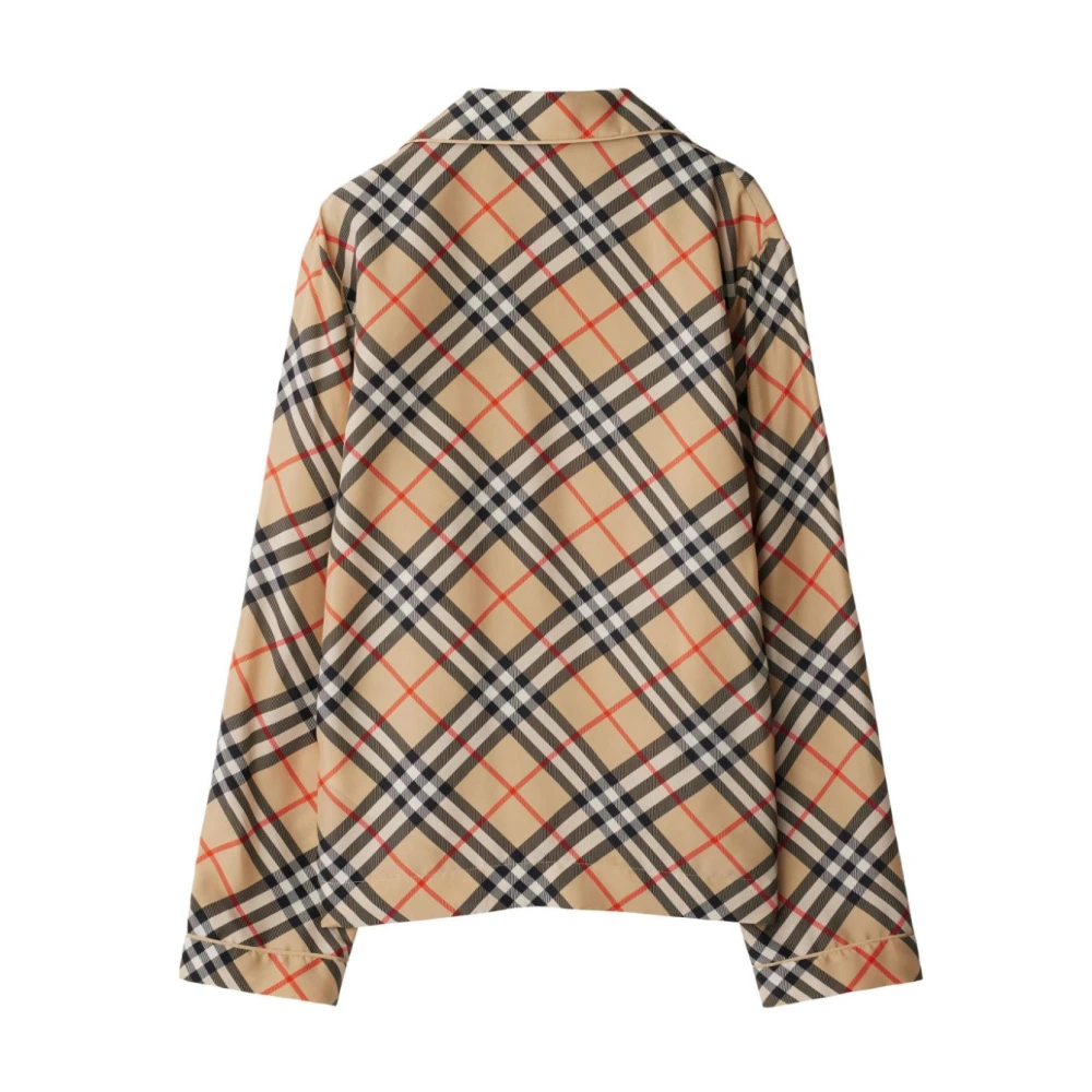 Burberry Geruite Beige Overhemd Multicolor Dames