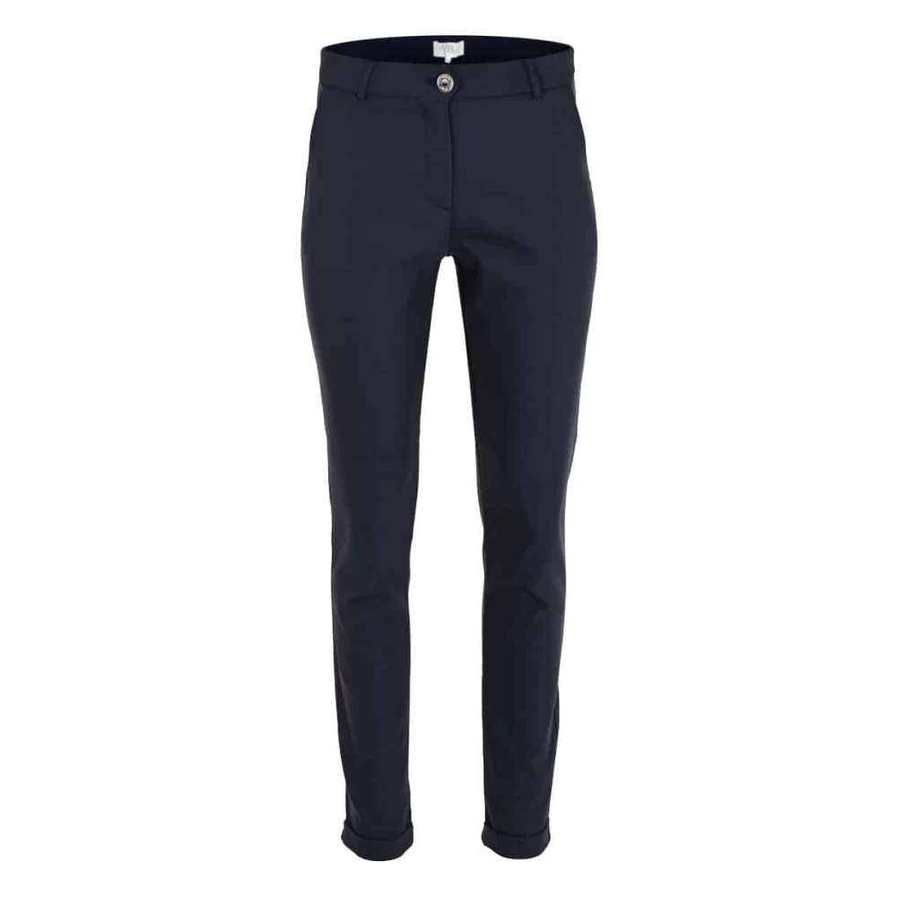 DNM Pure Stijlvolle Chino Broek voor Zakelijke Look Blue Dames