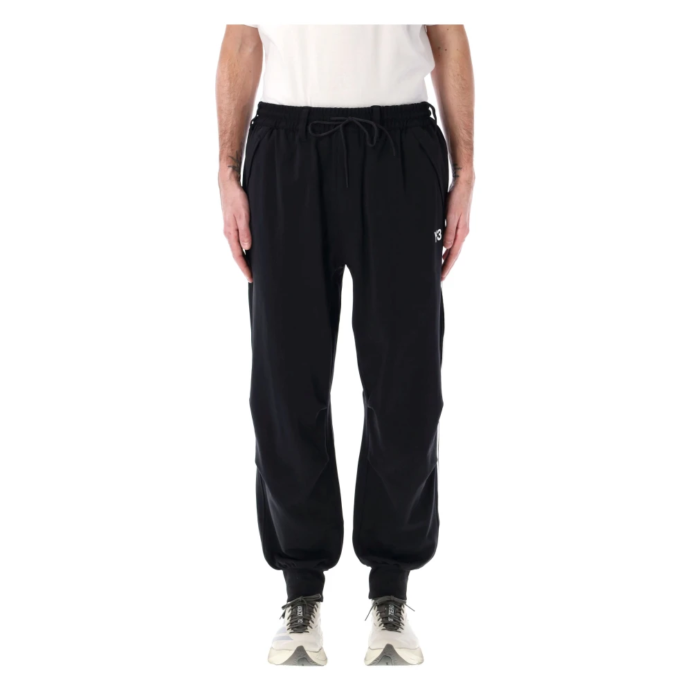 Y-3 Zwarte 3-Stripes Cuffed Trainingsbroek Black Heren