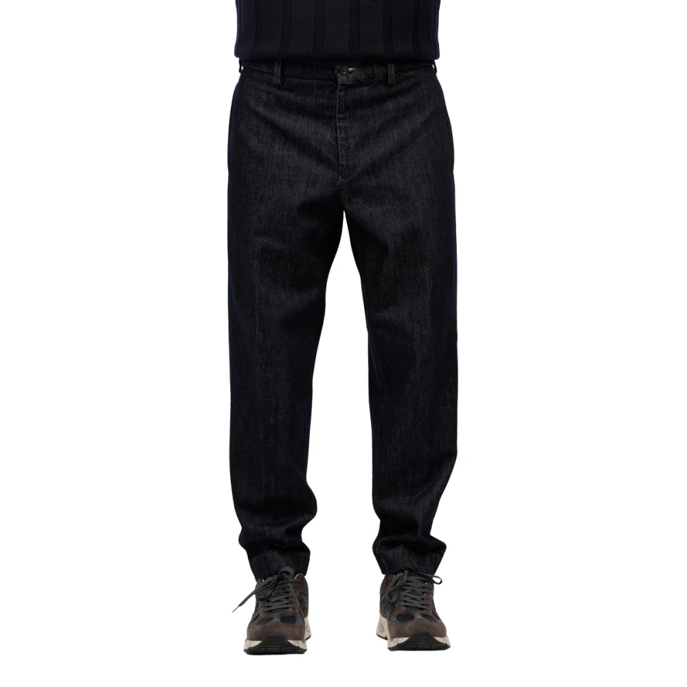 Berwich Wijde Pijp Katoenen Broek Black Heren