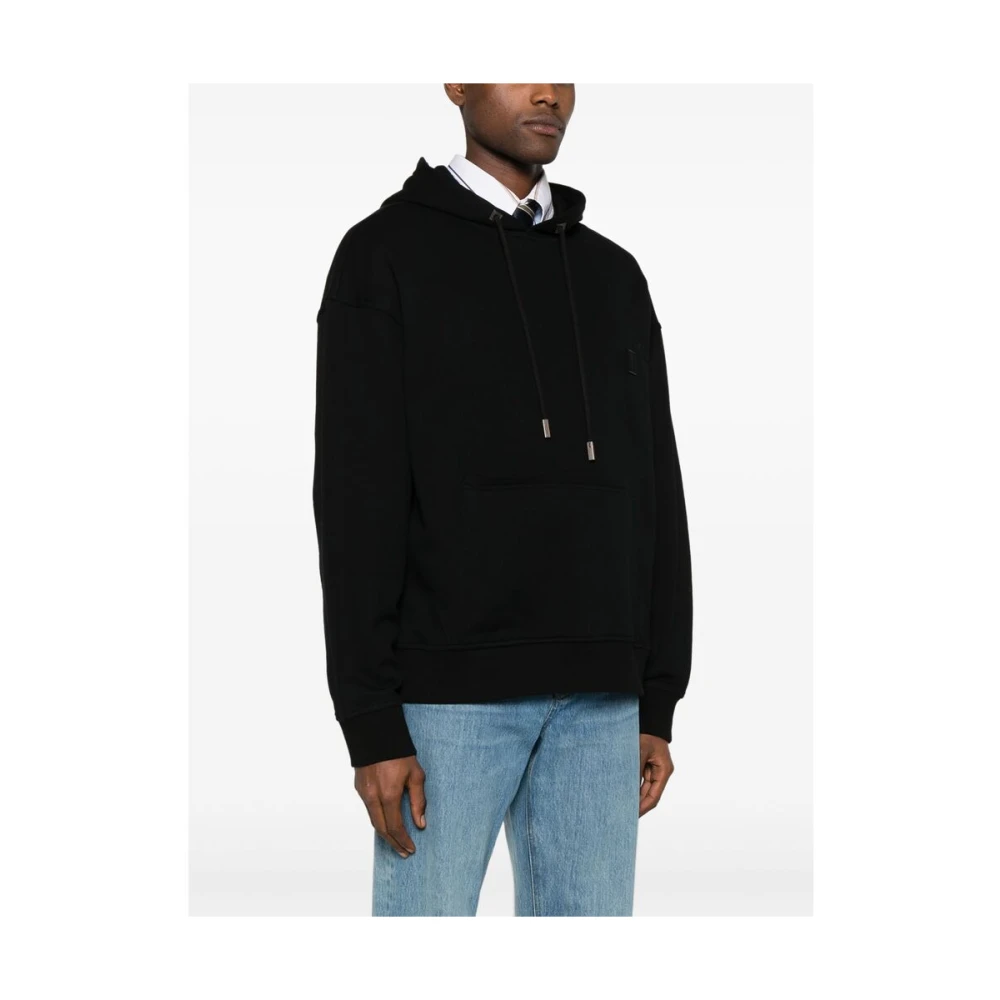 Wooyoungmi Zwarte hoodie met voorzak Black Heren