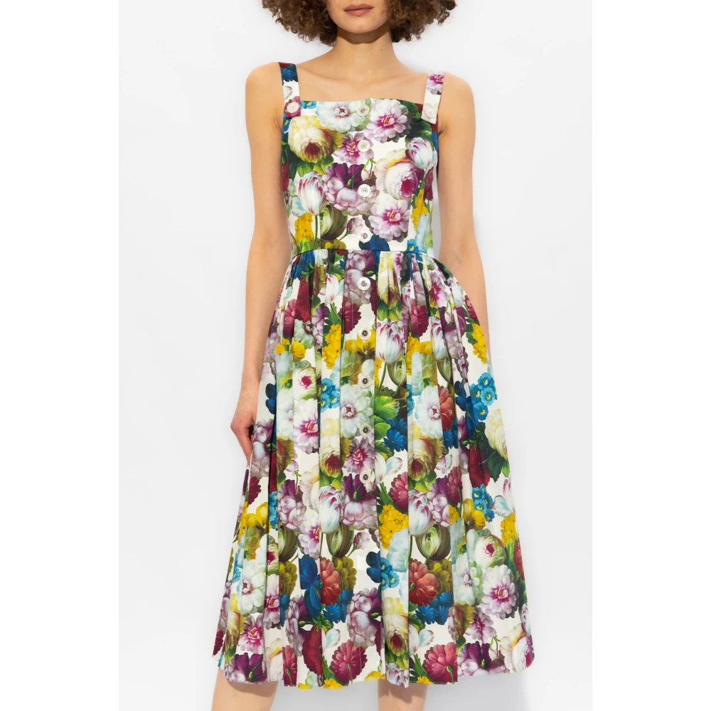 Dolce & Gabbana Jurk met bloemenmotief Multicolor Dames