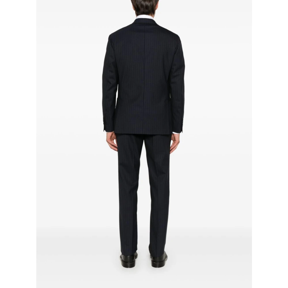 Lardini Blauw Pinstripe Blazer en Broek Set Blue Heren