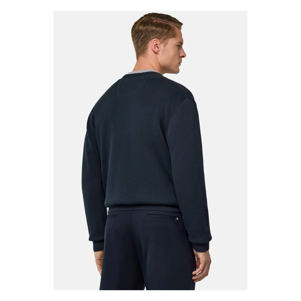 Boggi Milano Gebreide Cardigan Blue Heren