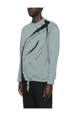 Oversized sweatshirt i fransk frottéjersey med flocktryck