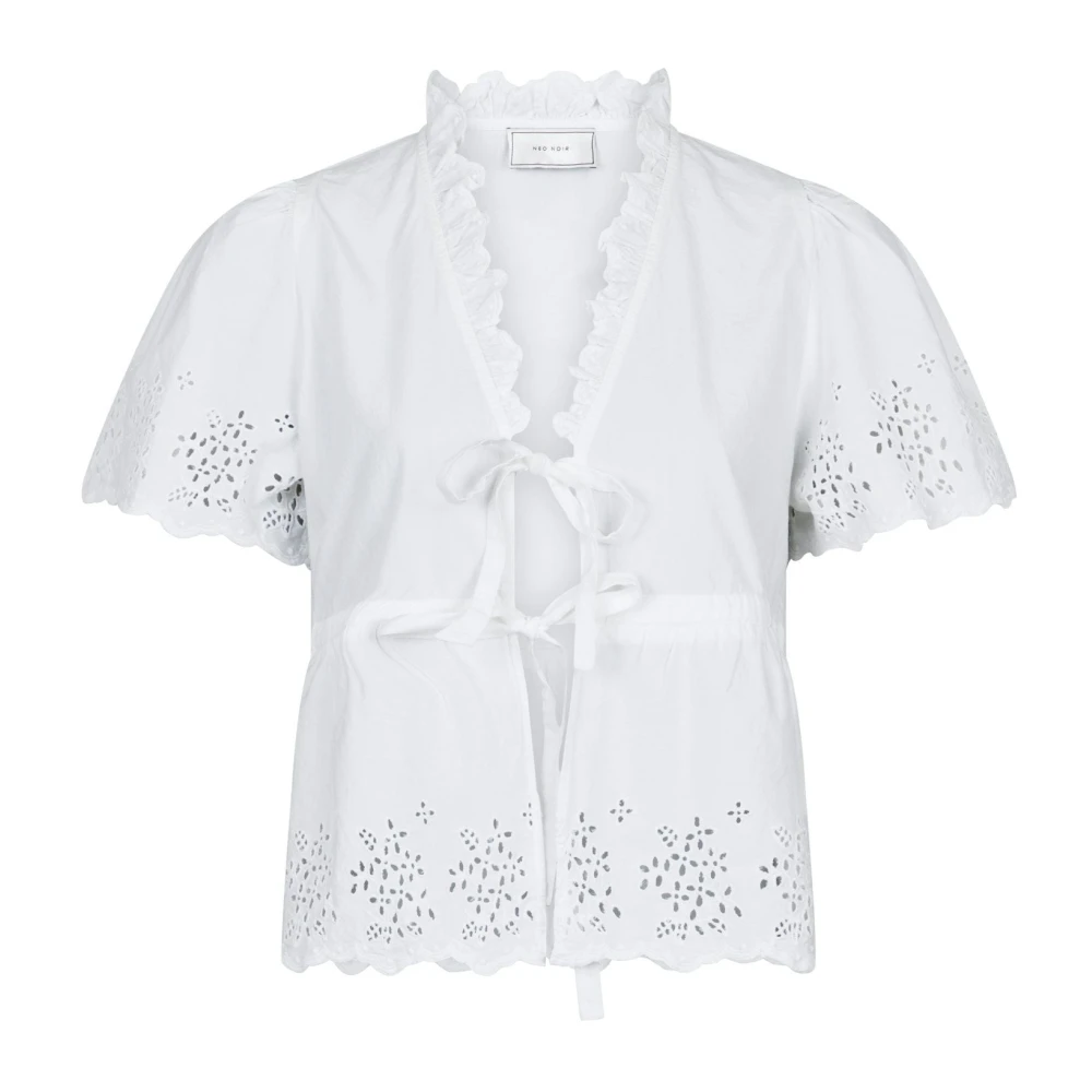 Neo Noir Vit Broderi Blus - Satsi White, Dam