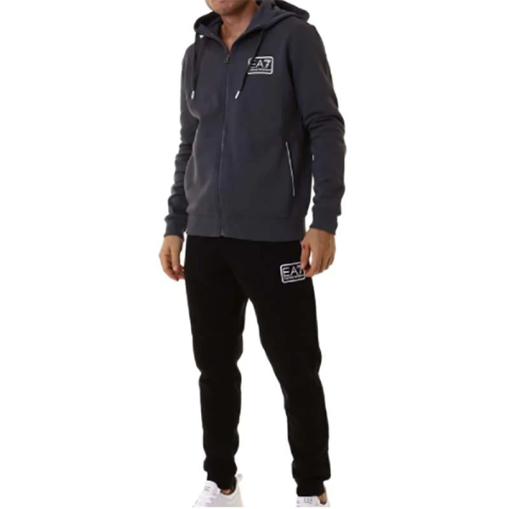 Emporio Armani Ea7 Men's Gray Sporty Tracksuit For Active Lifestyle