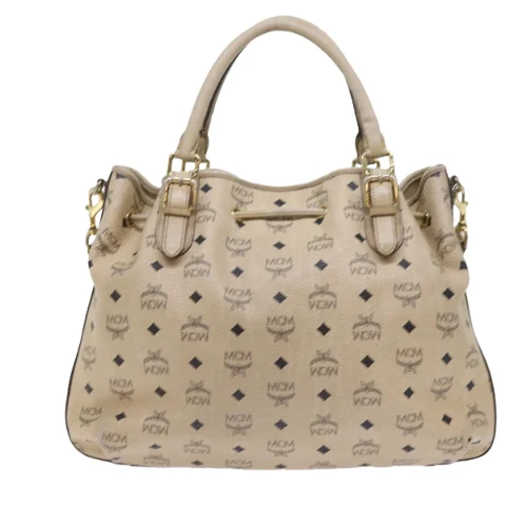 MCM Pre-owned Leather handbags Beige Dames