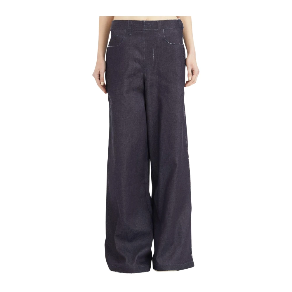 Marni Vrouw Blauw Wide Leg Denim Pants